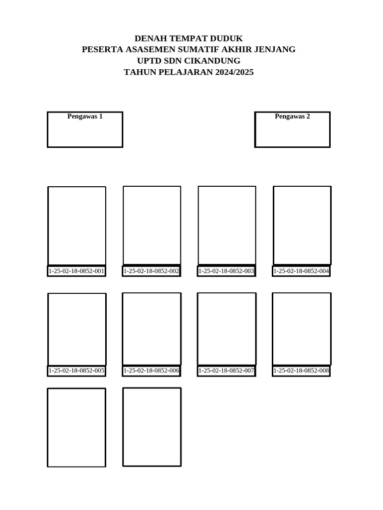 Denah Tempat Duduk Asaj PDF Denah Tempat Duduk Asaj PDF