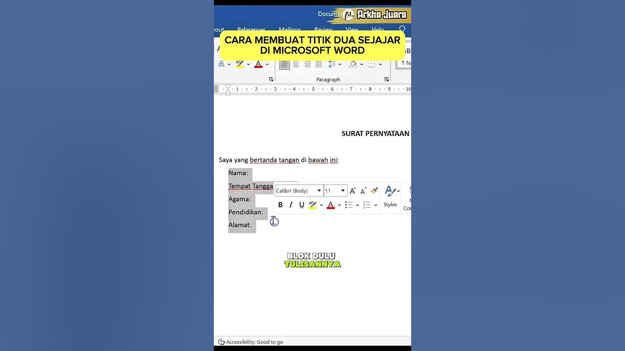 CARA MEMBUAT TITIK DUA SEJAJAR DI MICROSOFT WORD word microsoftoffice CARA MEMBUAT TITIK DUA SEJAJAR DI MICROSOFT WORD word microsoftoffice