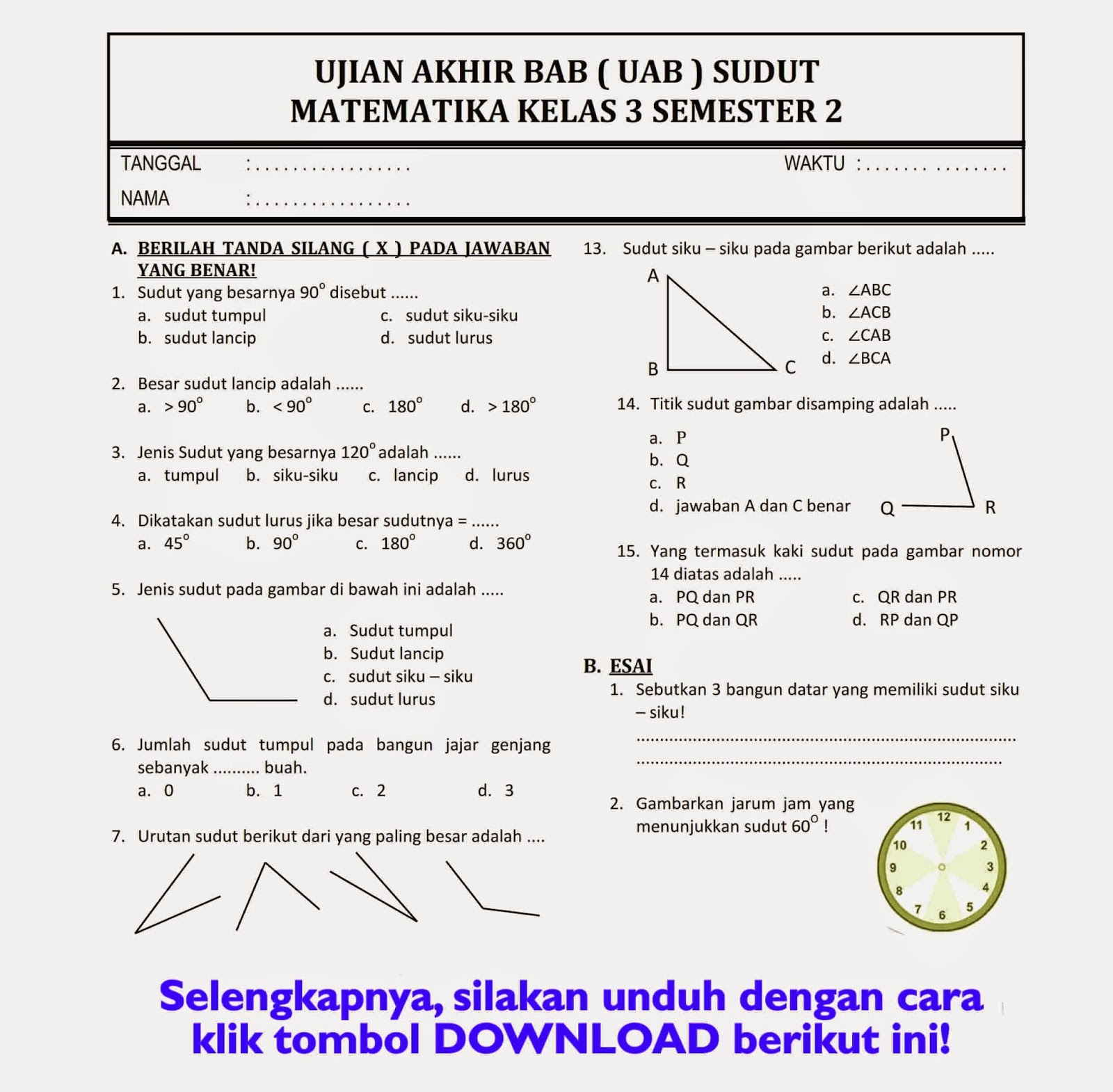Mari kita susun artikel yang membahas contoh soal UTS Matematika Kelas Mari kita susun artikel yang membahas contoh soal UTS Matematika Kelas