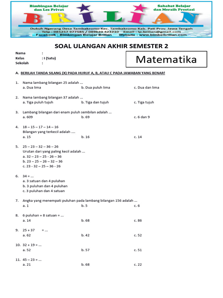 7 Cara Cepat Kuasai soal matematika kelas 1 sd semester 2 pdf Sebelum Ujian 7 Cara Cepat Kuasai soal matematika kelas 1 sd semester 2 pdf Sebelum Ujian