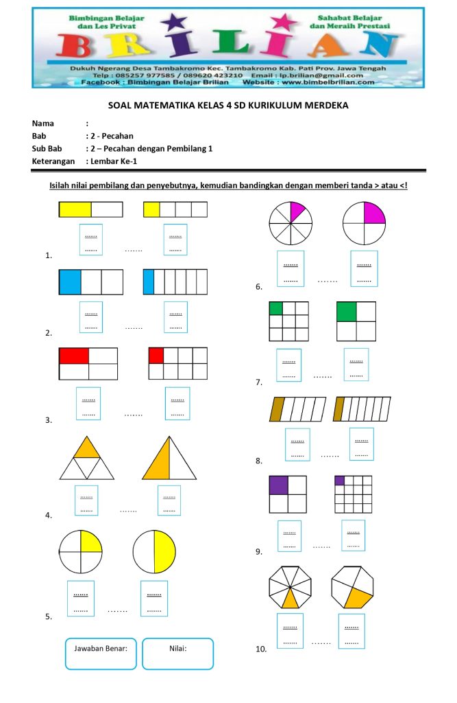 Akhirnya Tersedia Kumpulan Contoh Soal dan Jawaban Matematika tentang Pecahan Kelas 4 SD yang Wajib Dipelajari Siswa Akhirnya Tersedia Kumpulan Contoh Soal dan Jawaban Matematika tentang Pecahan Kelas 4 SD yang Wajib Dipelajari Siswa