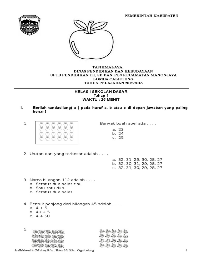 Soal Calistung Kelas 1 Sd 2020 Dalchaebi Soal Calistung Kelas 1 Sd 2020 Dalchaebi