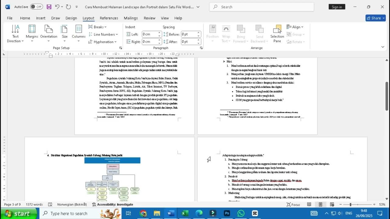 Cara Membuat Halaman Landscape dan Portrait dalam Satu File Word Cara Membuat Halaman Landscape dan Portrait dalam Satu File Word