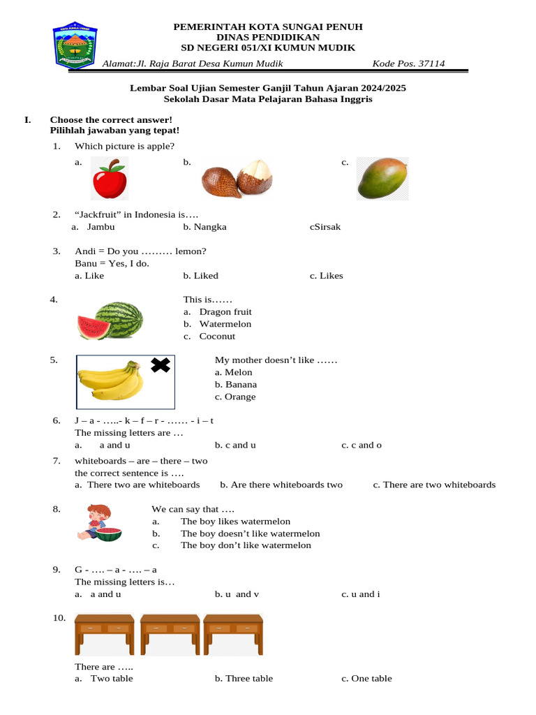 Rahasia Cepat Pintar Jawab Soal Bahasa Inggris Kelas 2 Tema Vegetables Terbaru