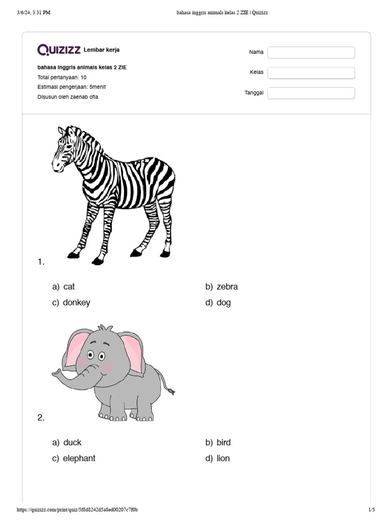Rahasia Jago Belajar dengan Soal Bahasa Inggris Kelas 2 Tema Pets yang Menyenangkan