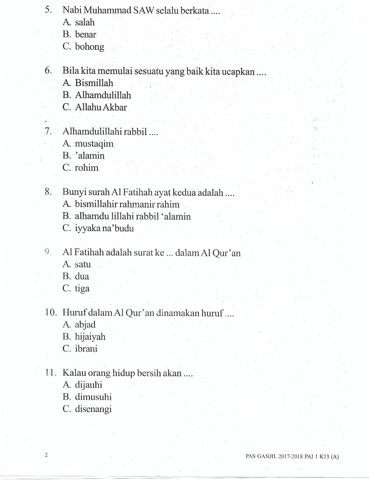Rahasia Jawab Cepat Soal Agama Islam Kelas 1 SD Semester 1 Kurikulum 2018 Agar Nilai Sempurna Rahasia Jawab Cepat Soal Agama Islam Kelas 1 SD Semester 1 Kurikulum 2018 Agar Nilai Sempurna