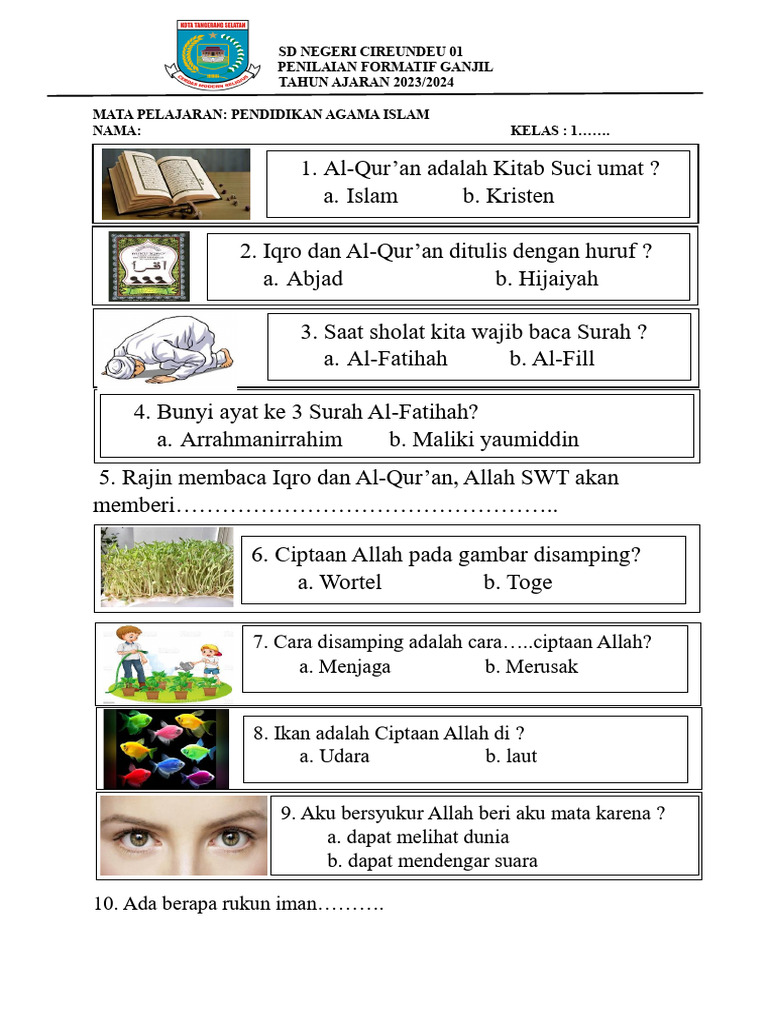 Rahasia Menjawab Soal Agama Islam Kelas 1 Bab Keesaan Allah Agar Anak Cepat Paham Rahasia Menjawab Soal Agama Islam Kelas 1 Bab Keesaan Allah Agar Anak Cepat Paham