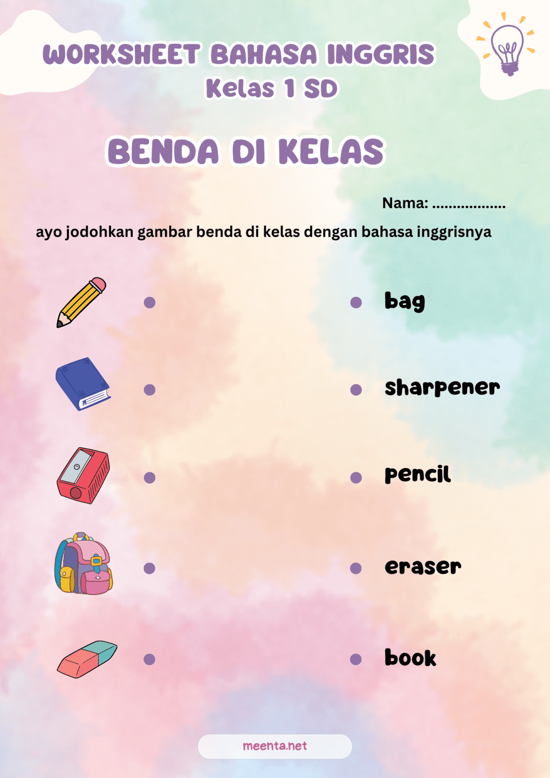 Rahasia Pintar Anak: Kumpulan Soal Bahasa Inggris Kelas 2 Tentang Benda Disekolah Terbaru