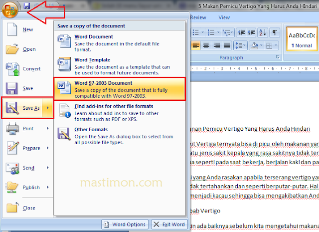 Rahasia mengubah format file word 2007 ke 2010 serta menampilkan ruler di Windows dan Mac