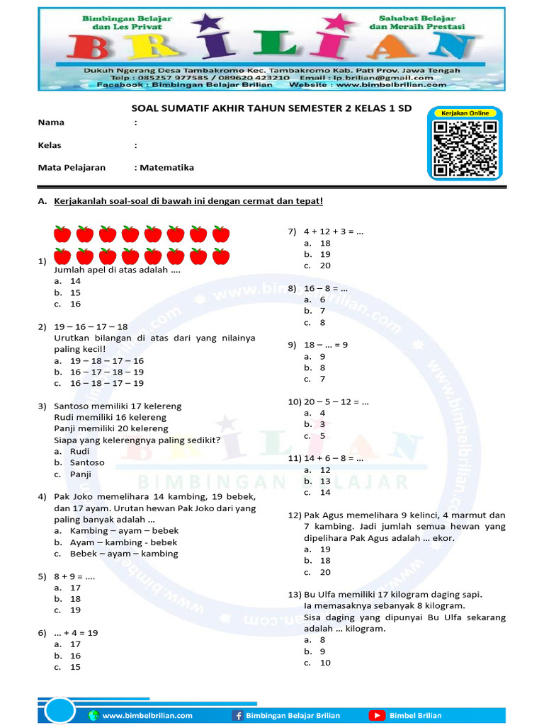 Terbukti! 5 Langkah Cepat Kuasai Soal Matematika Kelas 1 Semester 2 PDF Sebelum Ujian Terbukti! 5 Langkah Cepat Kuasai Soal Matematika Kelas 1 Semester 2 PDF Sebelum Ujian