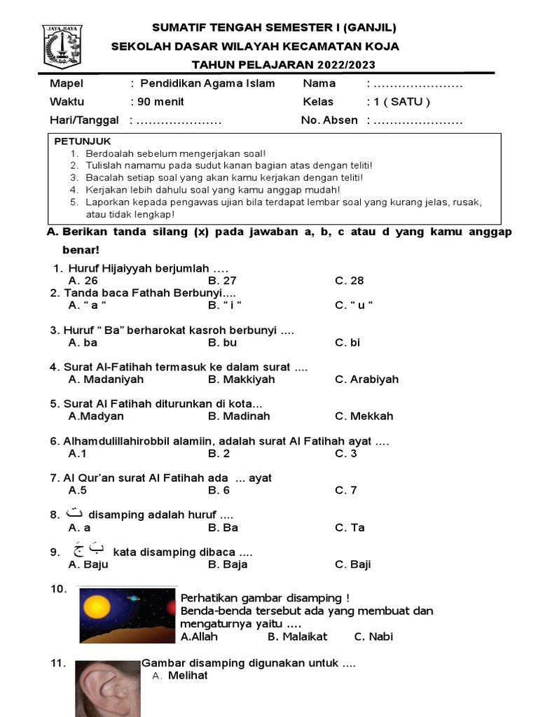 Terbukti! 7 Cara Dapat Soal PAI Kelas 1 Semester 1 PDF Gratis Sebelum Libur Sekolah Terbukti! 7 Cara Dapat Soal PAI Kelas 1 Semester 1 PDF Gratis Sebelum Libur Sekolah