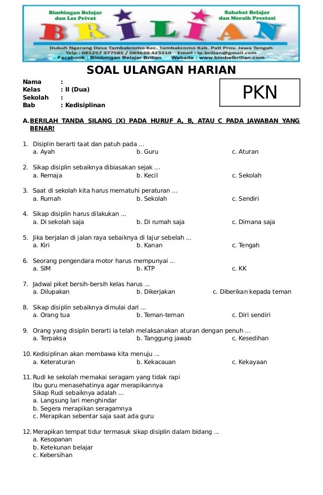 Terbukti! 7 Soal PKN Kelas 2 SD Semester 1 dan Kunci Jawaban Wajib Dikuasai Sebelum Ujian Terbukti! 7 Soal PKN Kelas 2 SD Semester 1 dan Kunci Jawaban Wajib Dikuasai Sebelum Ujian
