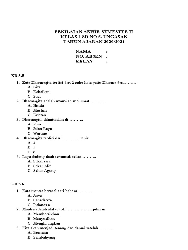 Terbukti Wajib Tahu! 5 Cara Dapatkan Soal Semua Mata Pelajaran SD Kelas 1 Semester 2 PDF Terbukti Wajib Tahu! 5 Cara Dapatkan Soal Semua Mata Pelajaran SD Kelas 1 Semester 2 PDF