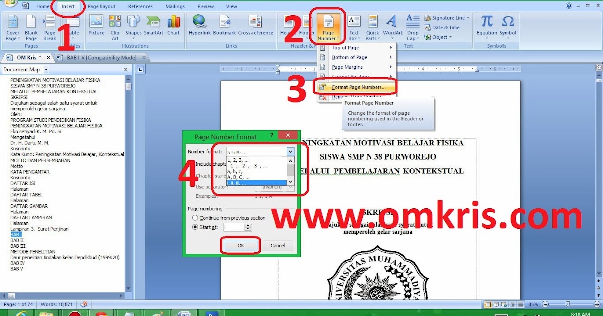 Tutorial Cara Mudah Membuat Nomor Halaman di Word - LKomBis