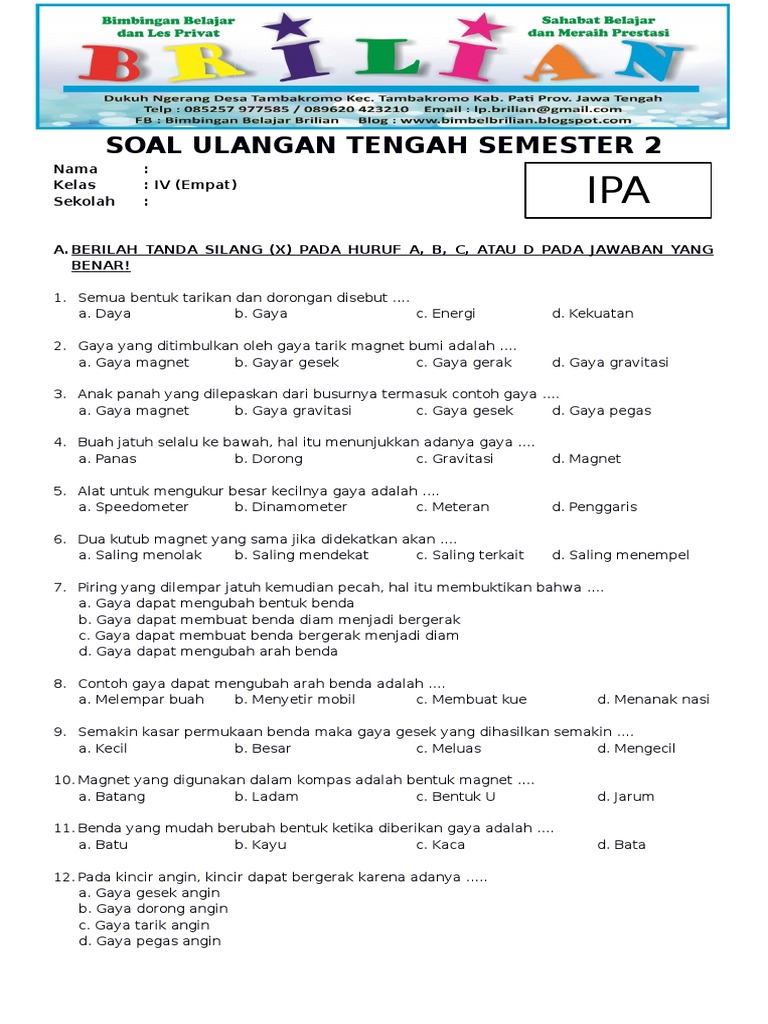 Ternyata Ini Dia Contoh Soal dan Jawaban IPA Kelas 4 SD Semester 2 yang Wajib Dikuasai Siswa Ternyata Ini Dia Contoh Soal dan Jawaban IPA Kelas 4 SD Semester 2 yang Wajib Dikuasai Siswa