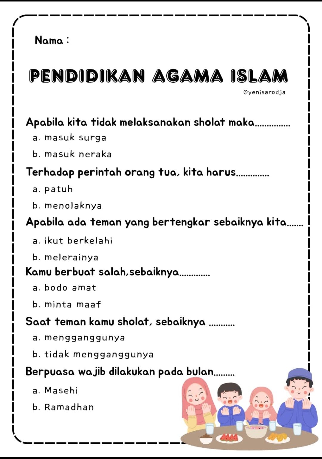 Ternyata Ini Kunci Sukses Menjawab Soal Agama Islam Kelas 1 SD Kurikulum 13 Pas Ternyata Ini Kunci Sukses Menjawab Soal Agama Islam Kelas 1 SD Kurikulum 13 Pas