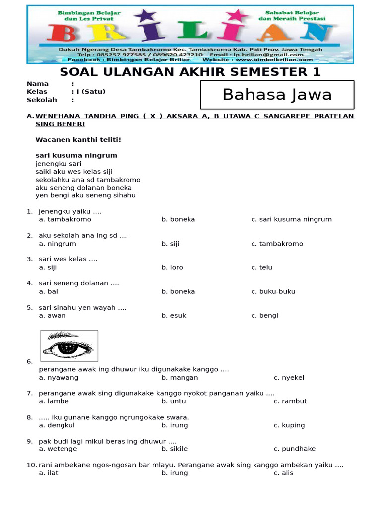 Terungkap 7 Tips Jitu Menghadapi Soal PTS Basa Jawa Kelas 1 Semester 1 Tahun 2026 Terungkap 7 Tips Jitu Menghadapi Soal PTS Basa Jawa Kelas 1 Semester 1 Tahun 2026